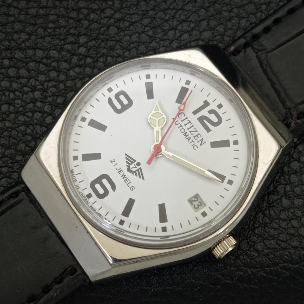 AUTOMATIC VINTAGE CITIZEN 8200 JAPAN MENS WHITE COLOR DIAL WATCH a500210-5 R151B-a500210