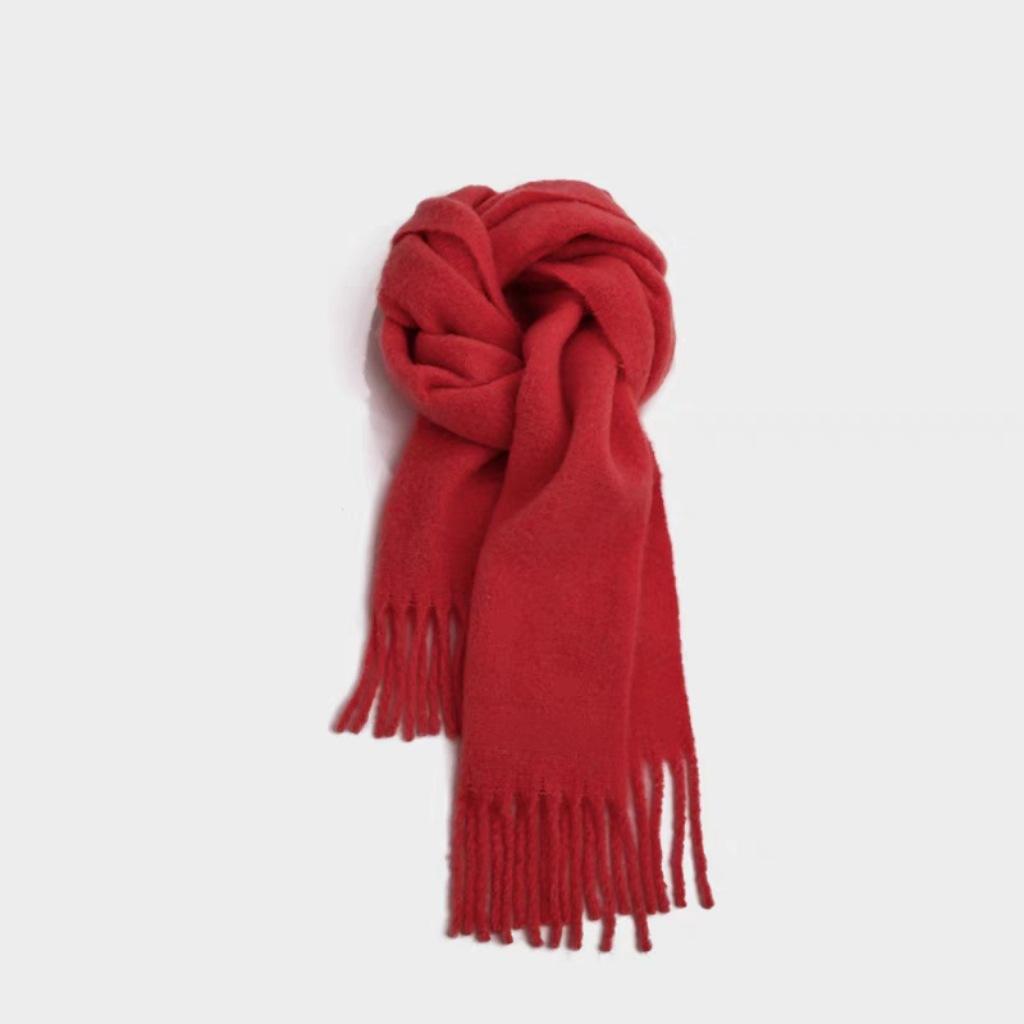 

Solid color imitation cashmere scarf women s autumn and winter new versatile scarf high-end warm shawl 180cm*40cm210g красный