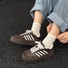 Platform-soled German training shoes women's autumn and winter new leather lace-up polished old retro sports and leisure shoes board shoes