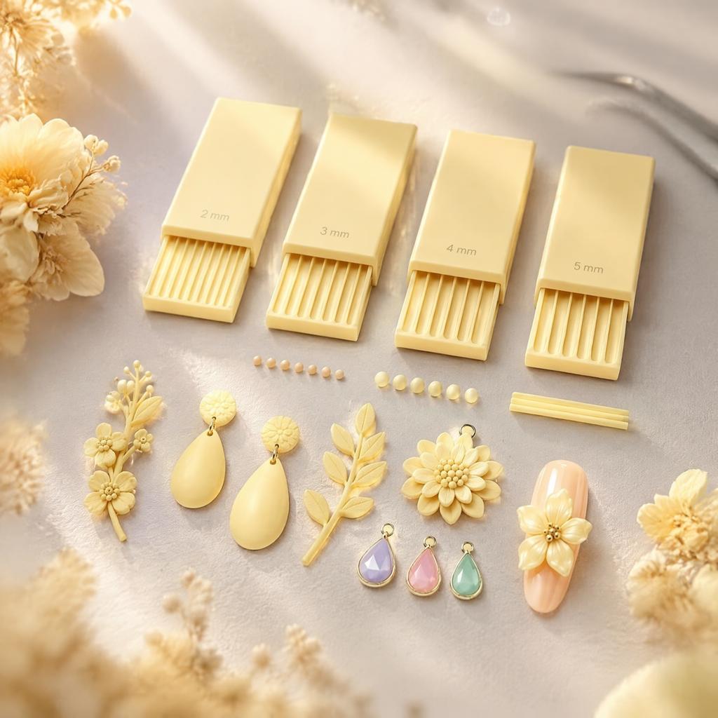Mini Clay Mold 4Pcs/Set Gel Ball Makers, Polymer Rollers, 2mm 3mm 4mm 5mm Earring Making Kit Sphere Shaper Nail Art Bead Rollers for 3D Flowers,