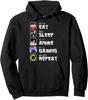 Eat Sleep Anime Gaming Repeat Anime Gifts Men Boys Anime Pullover Hoodie
