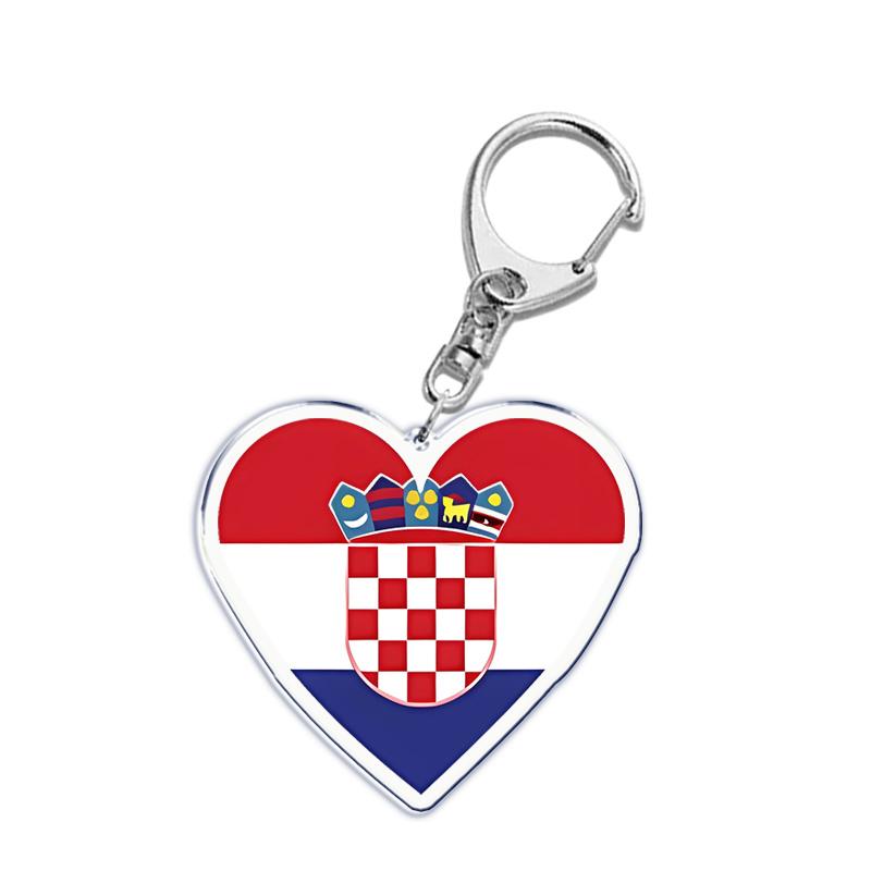 France Scotland Germany Country Love Heart Keychains Ring for Accessories Bag Pendant Key Chain Llaveros Ewelry Fans Gifts