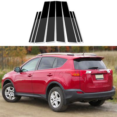 8pcs/set Car Window Pillar Posts Door Trim Cover Stickers For Toyota RAV4 XA40 2013 2014 2015 2016 2017 2018 Exterior Accessories