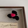Korean Black Velvet Heart Hair Claw Clip For Women Girls Vintage Pink Love Hair Claws Girls Barrettes Hairpins Hair Accessories