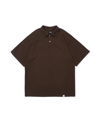 CARGOBROS Sorona Basic Collared Short Sleeve T-Shirt (Brown)