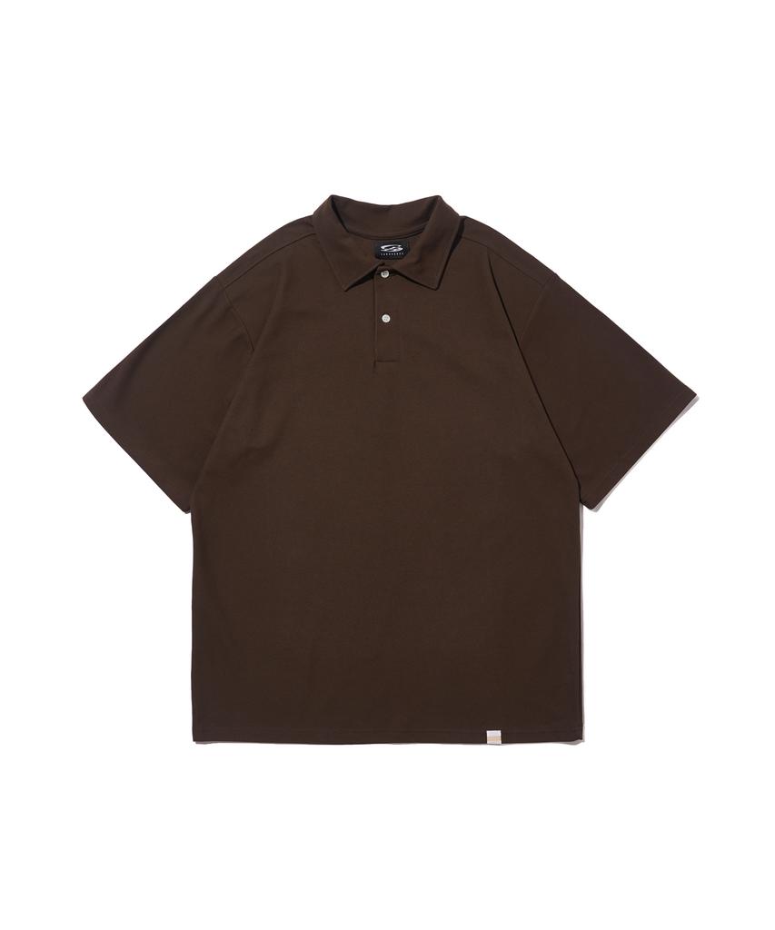 CARGOBROS Sorona Basic Collared Short Sleeve T-Shirt (Brown)