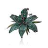 Korean style fashionable retro zircon flower brooch copper micro inlaid high-end chest flower brooches elegant temperament accessory