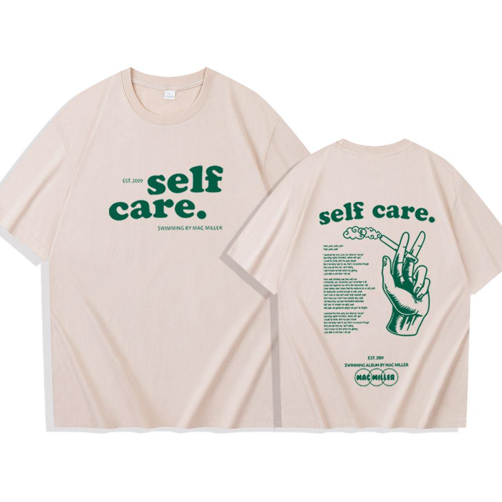 Mac M Självvårds T-shirt Självvårds T-shirt Simalbum Självvårds Merch Gåva till Fläkt Tröja Toppar Streetwear Unisex