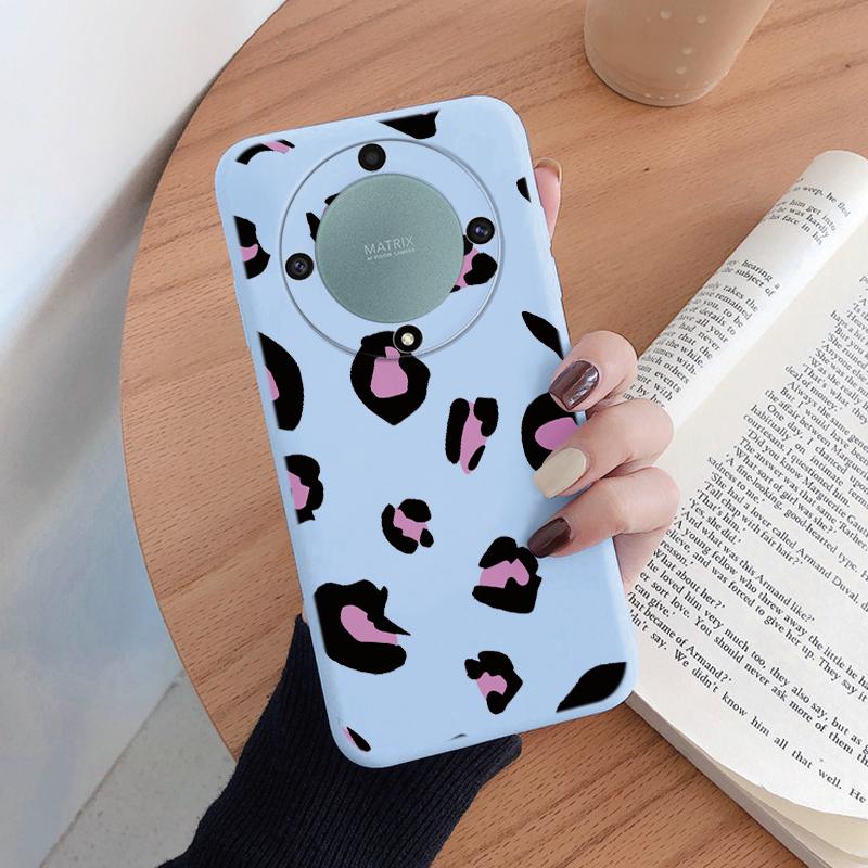 For Honor X9a X9b X9c Magic5 6 7 Lite 5G Case Fashion Leopard Print Back Cover Soft TPU Shockproof Funda Marble Texture Shell