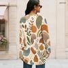 Women Plus Size Round Neck Long Sleeve Paisley Floral Printed Loose High Low Hem T Shirt