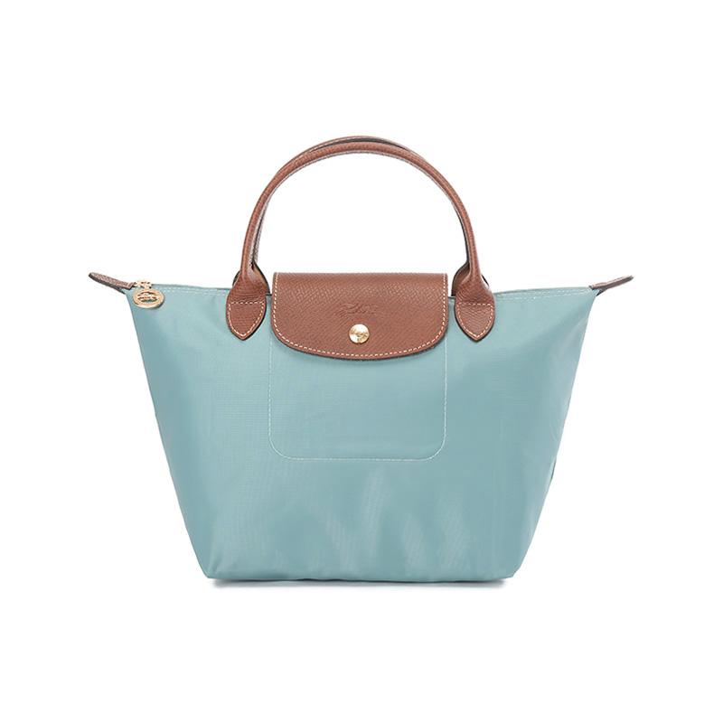 Longchamp Short Handle Foldable Nylon Dumpling Bag Small Women handbags Eucalyptus-Green 1621089P93 Basic Set (Bag)