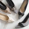 [AmiAmi] Women's Pointed Toe Pumps with Buckle, 6cm Heel, Comfortable for Walking, Leg-Lengthening Effect (Black (Smooth), 24.0cm-24.5cm) KH7544