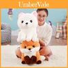 Adorable Sitting Plush Fox Toy With Long Fur Soft Stuffed Animal For Cuddling