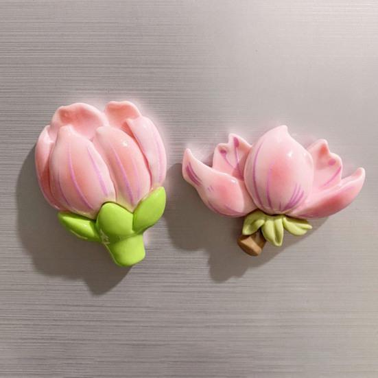 3D Cherry Blossom Refrigerator Magnet Resin Pink Flower Decorative Fridge Magnet Memo Notes Photo Holder for Home Kitchen Office