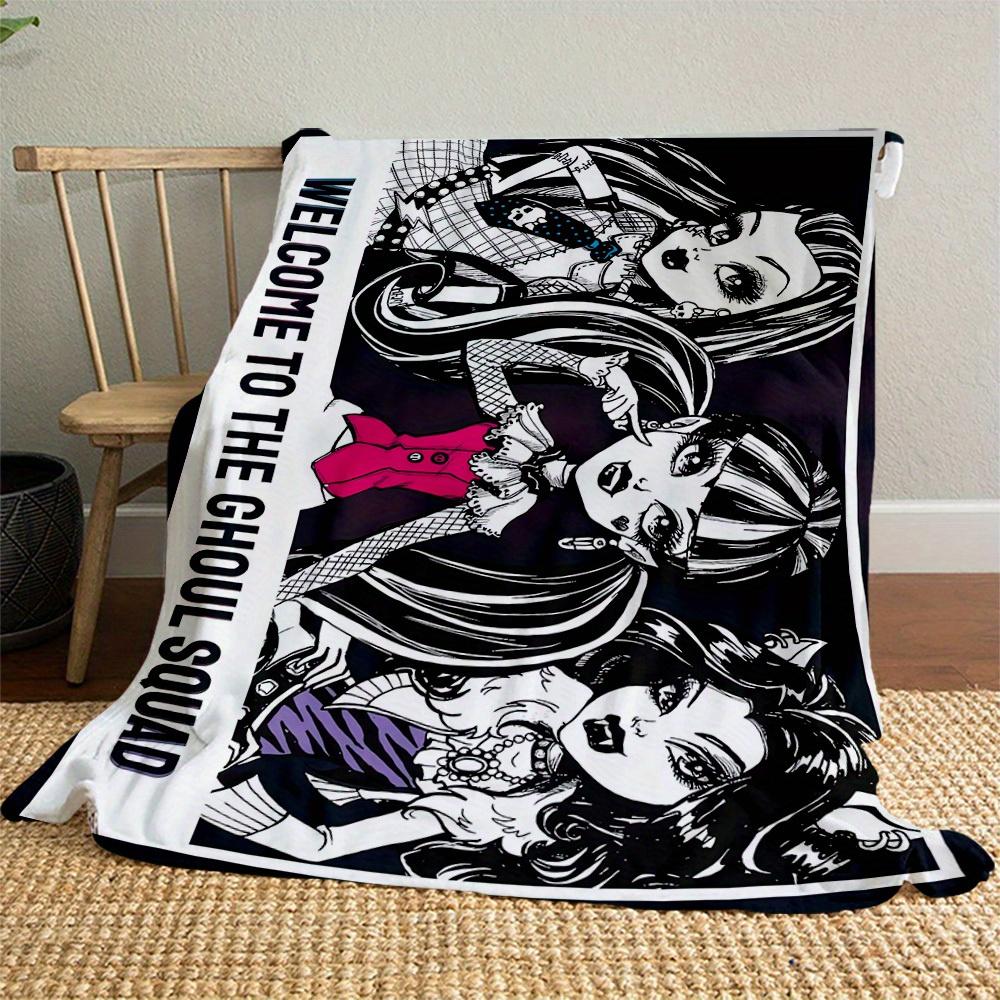 1pc Monster High Ghoul Squad Theme Design Flannel Blanket Soft Warm , All-Season Lightweight Throw for Camping Travel Bed, Gift for Christmas, -29