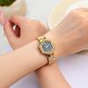 Yalalusi Gouden Luxe Diamant Dameshorloge Elegant Klein Kastje Dames Quartz Polshorloge Mode Jurk Vrouwenklok Cadeau
