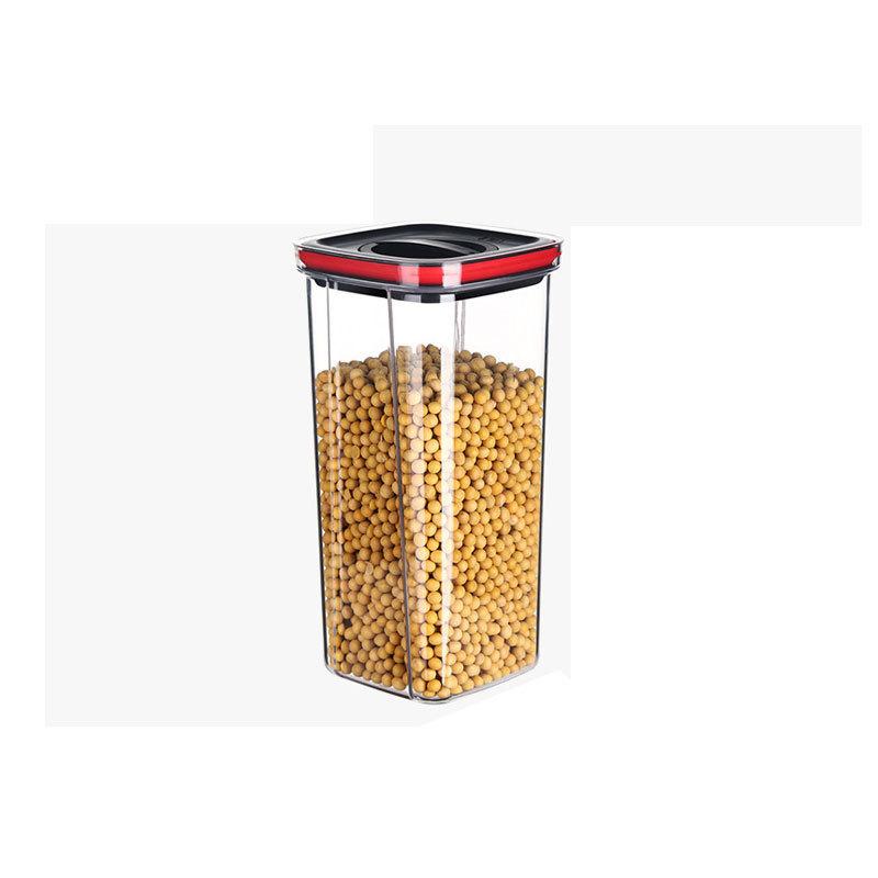 Household Rotating Transparent Sealed CansKitchen Storage Cans for Grains and Cereals Plastic Storage Boxes
