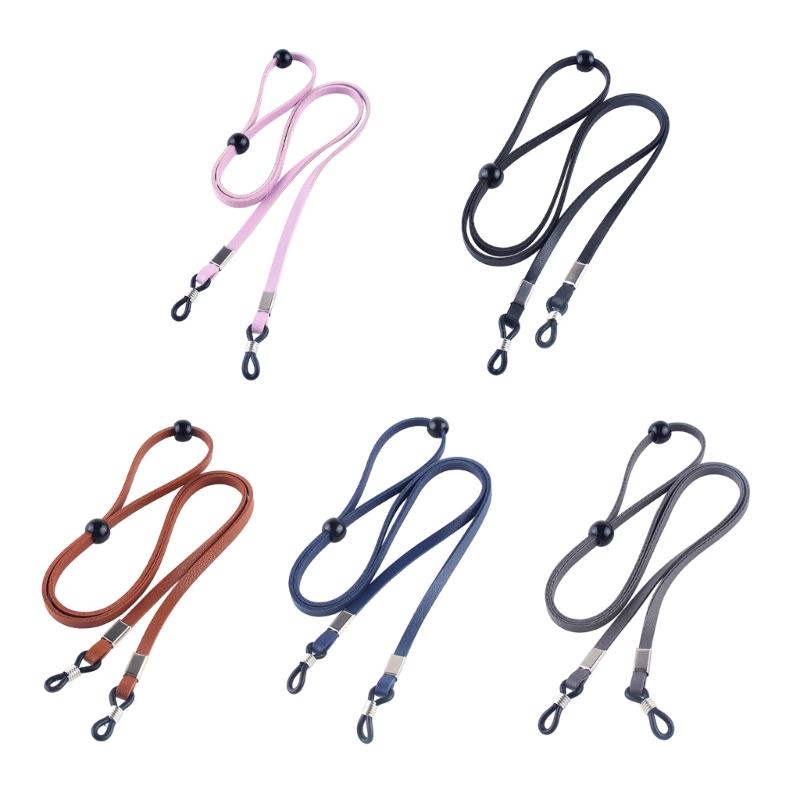 Glasses Holder Cord with Two Temple Sleeves and Sliding Length Adjusters, Adjustable Neck Cord for Keeping Eyeglasses Nearby