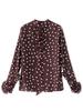 Elegant French Polka Dot Chiffon Bow Shirt - Early Spring Style