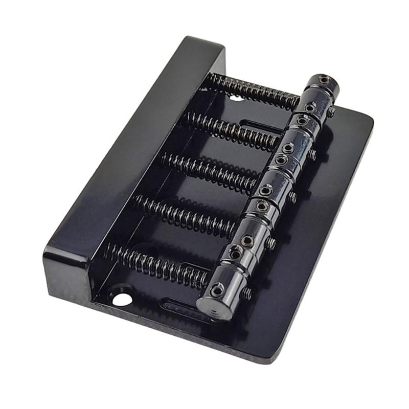 5 Strings Hardtail Bridge Guitar Bridge Saddles 5 Saddle Hardtail Zinc Alloy Tailpiece Electric Bass Bridge Replacements
