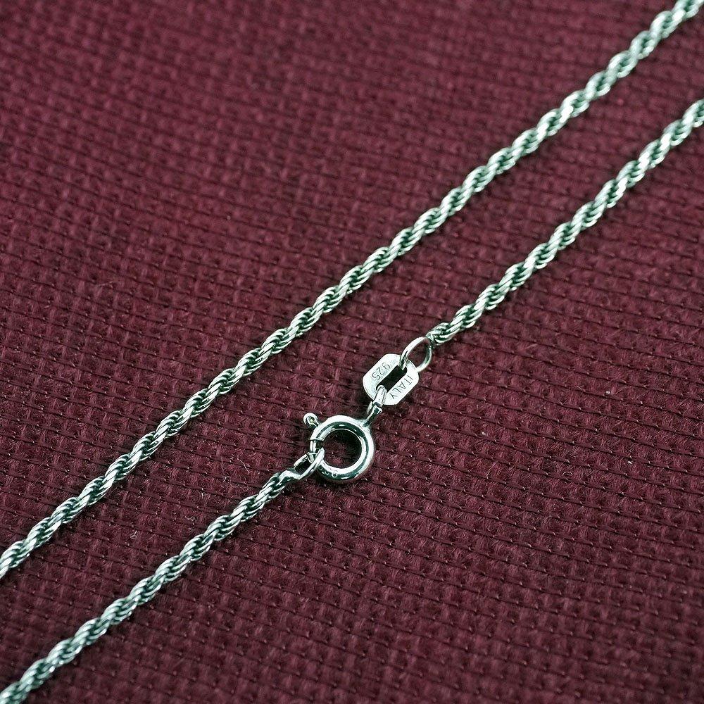 Made In Italy Silver 925 Pipe Rope Chain Necklace for Men SA 1mm 50cm [Silver One] [Silver, Ultra-thin, Long]