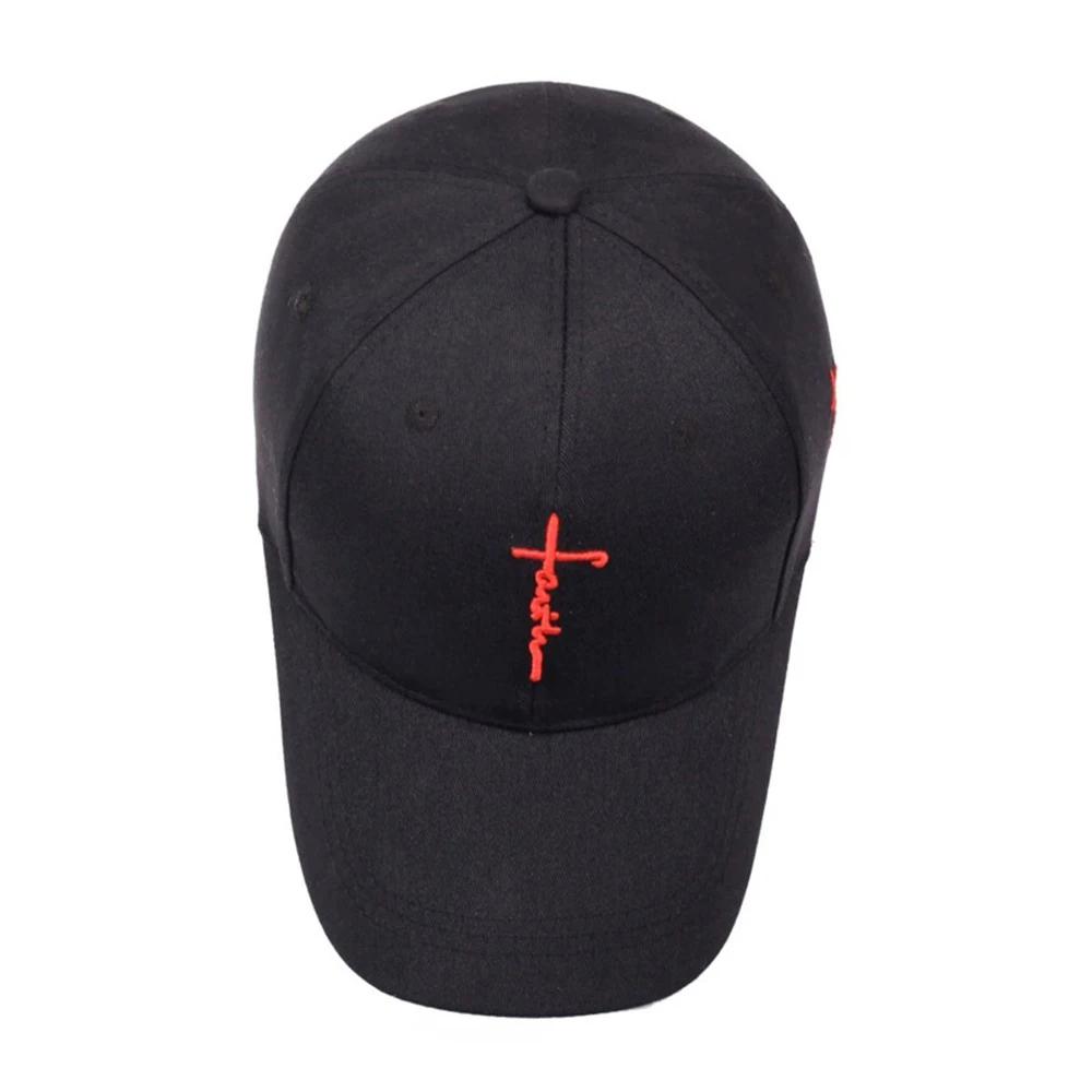 Casual Baseball Cap with English Cross Embroidery Adjustable Hat for Men Women Teens