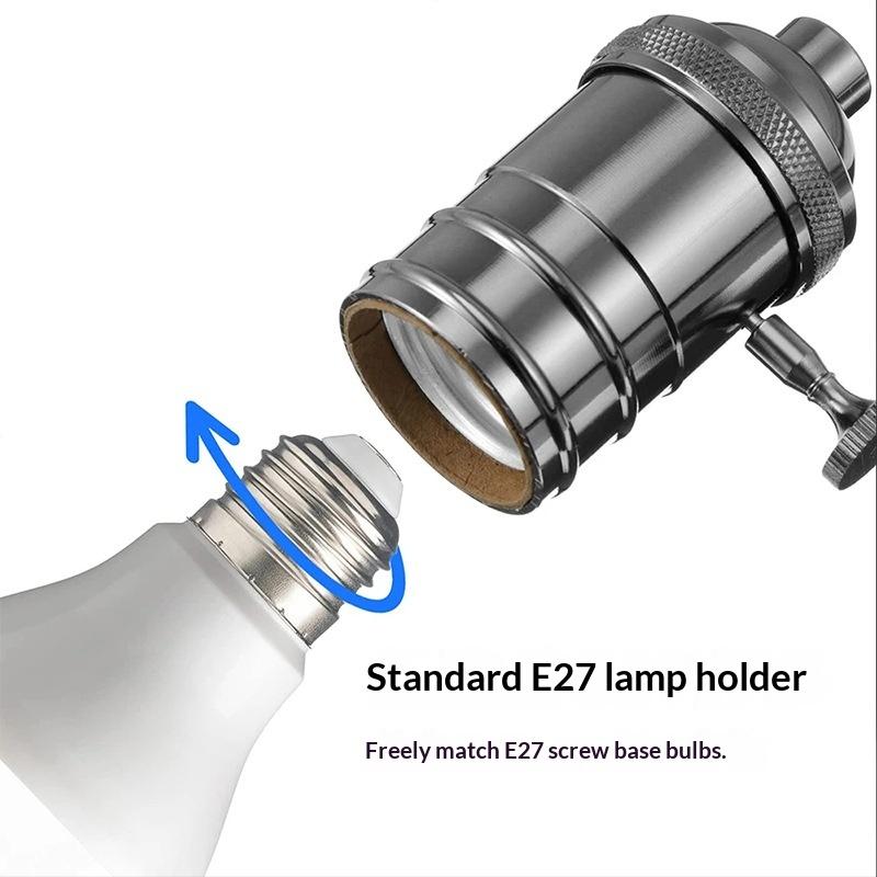 E27 Aluminum Alloy Diy Lamp Base With Switch Vintage Screw Socket Antique Lamp Holder Fixture
