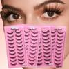 Ten Pairs High-Capacity Natural 3D Eyelashes - Hard Stem, Dense One-Piece Design for Stage Makeup