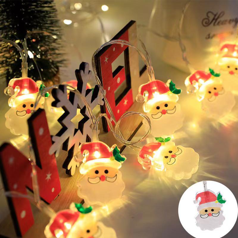 Cross-Border LED Christmas String Lights - Flashing Cartoon Snowman Decorative Holiday Atmosphere