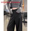 Casual Womens Loose Fit Wool Blend Wide Leg Pants For Spring 2025