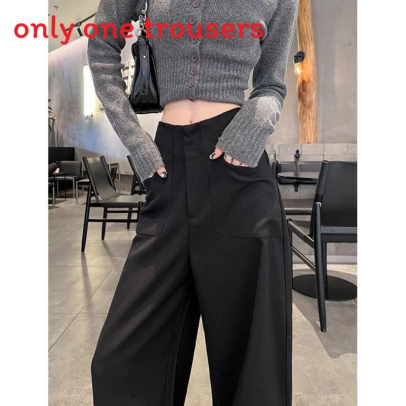 Casual Womens Loose Fit Wool Blend Wide Leg Pants For Spring 2025