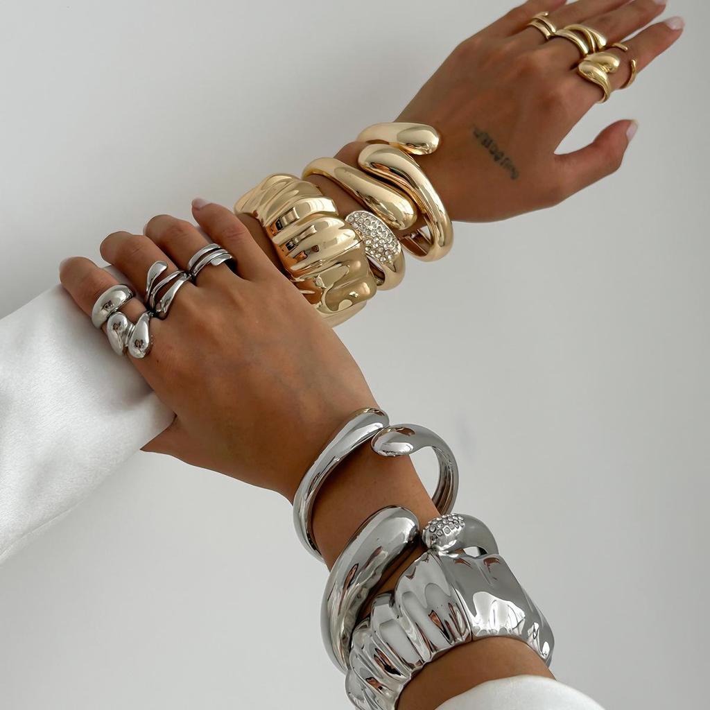 European and American Cross-Border Irregular Water Drop Alloy Bracelet Set