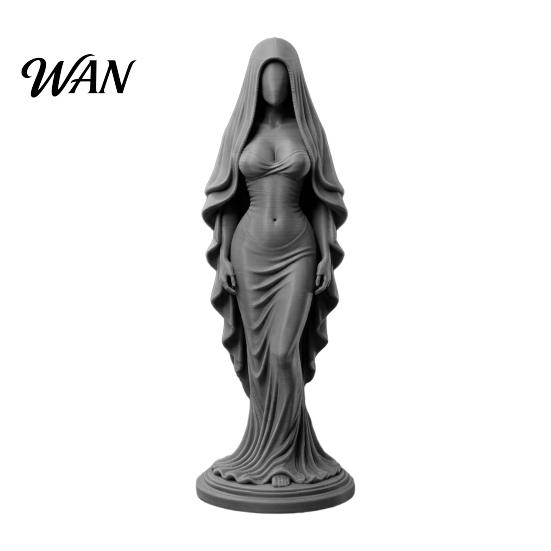 Artistic Women Figurine 3D Printed Veiled Goddess Statue Wearing Veil Sculpture Decoration for Home Office Living Room Desktop Study Ornament