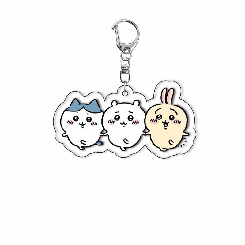 

DIY chiikawa anime acrylic keychain cute character layered cross border ready stock merchandise accessories Lightweight Carry Portable Mini 5.5cm