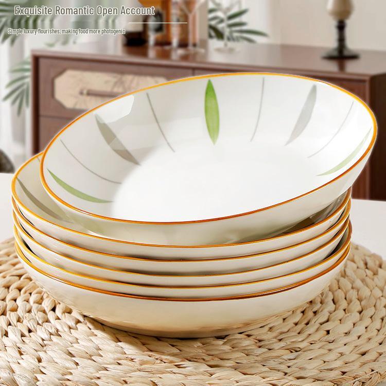 Underglaze Ceramic Dinnerware Set: 6 Plates & Bowls - New Style for Fruit, Rice & More