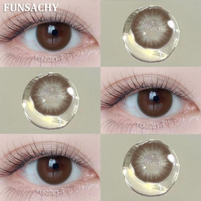 FUNSACHY Brown Korean Lenses Colored Contact Lenses For Eyes Fashion Lens Beautiful Pupil Yearly Use Natural Gray Eye Contacts