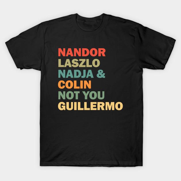 

Men Black Print T-shirt Nandor Laszlo Nadja And Colin Not You Guillermo - Retrocolor No-Cut Transfer Paper Print Cotton Tshirt 2XL чорний