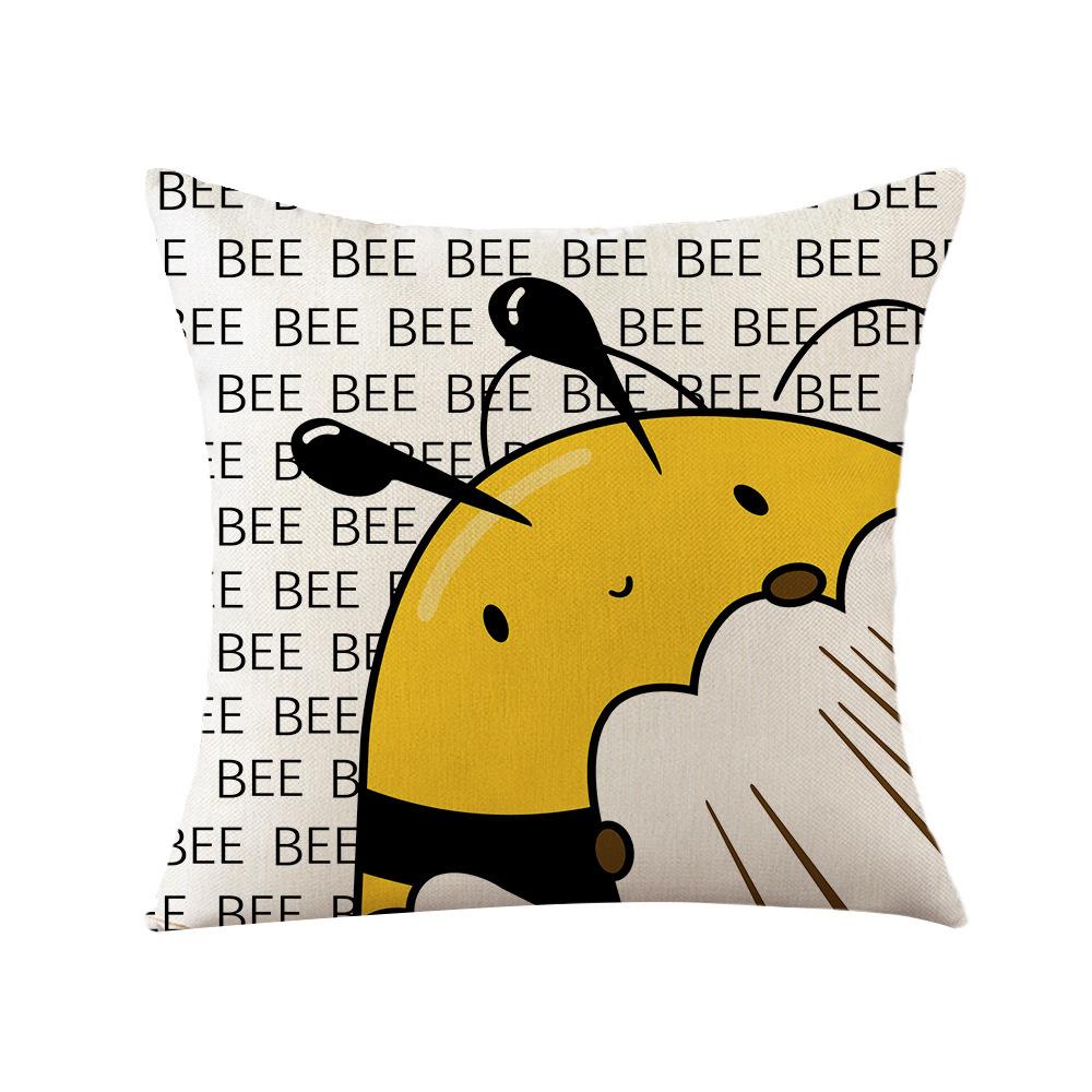 Pillow Cover Sunflower Cartoon Bee Home Decoration Cushion Cover Nordic Style Sofa Pillow Cover