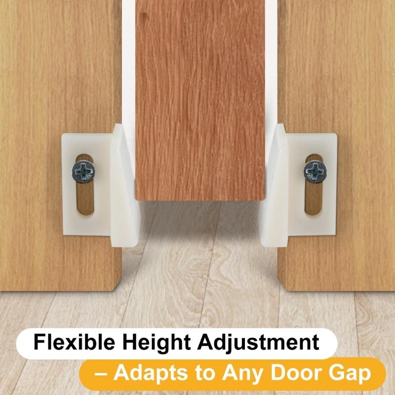 Adjustable Pocket Door Guide Set with Side Jamb Mount, Bottom Door Guidance Support, Plastic Guides and Screws for Repair Work Today