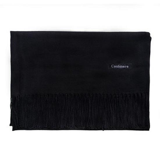 2025 Autumn/Winter Solid Color Imitation Cashmere Mid-Length Warm Tassel Scarf - Japanese & Korean Sweet Fashion