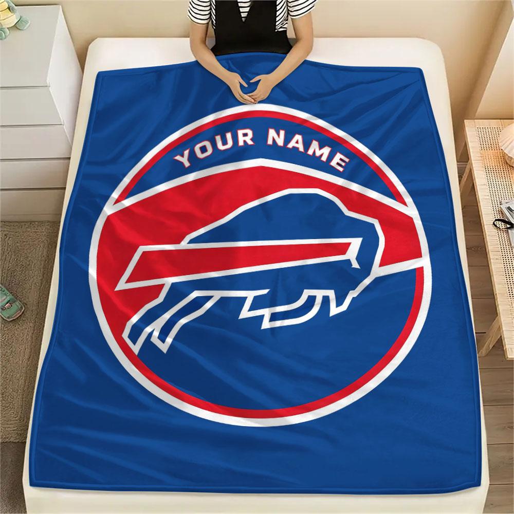 Custom Name,Buffalo Bills Printed Flannel Blanket, soft throw for bedroom sofa, washable, Christmas present, great gift.