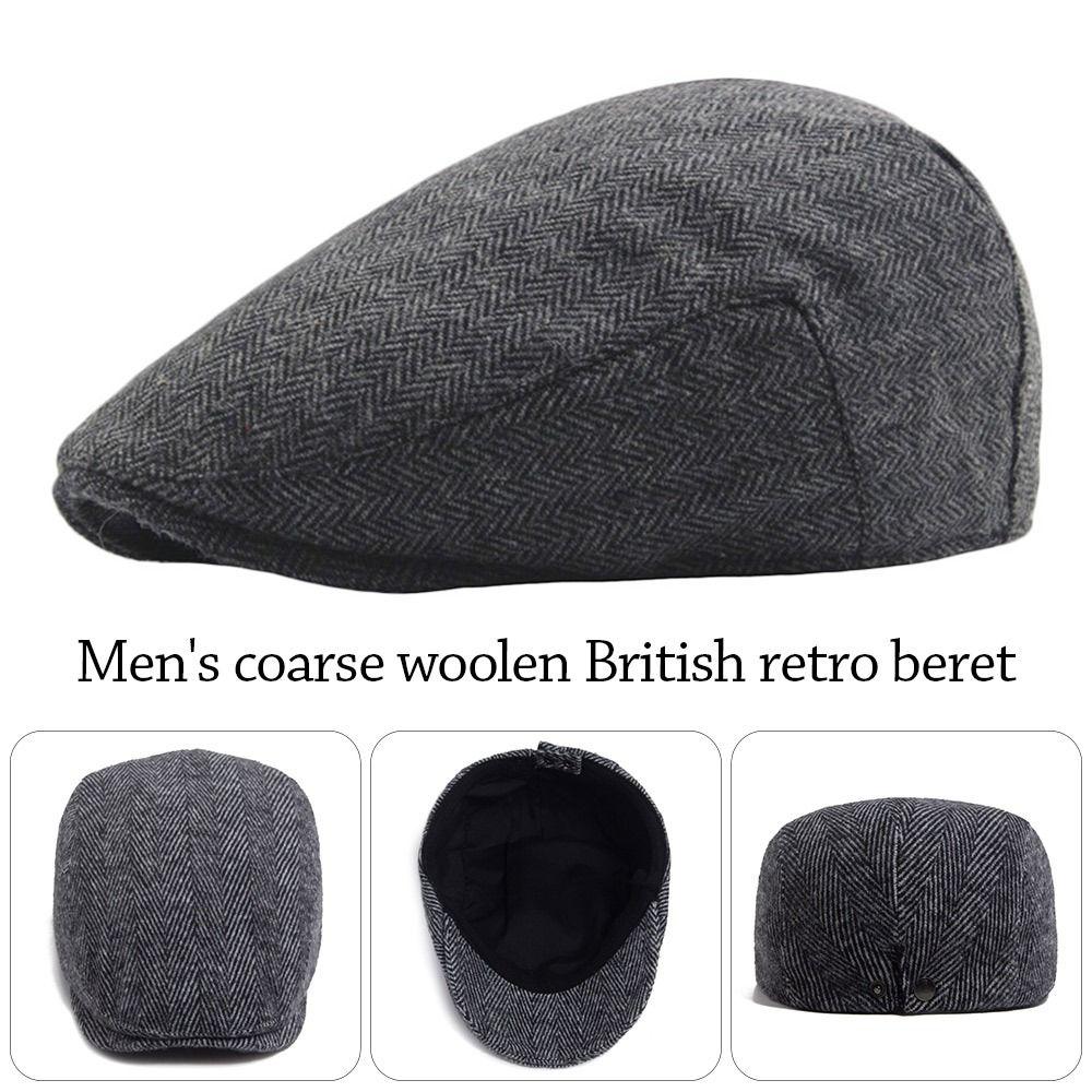 Mode Vintage Hommes Bérets Chapeaux Chauds Grande Taille Casquette Gavroche Décontractée Réglable Octogonal Casquette Hommes