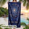 Cosmic Tree Dreamscape Theme Quick Dry Beach Towel Custom Name Text Print Large Sand Resistant Towel Beach Vacation