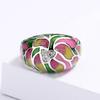 European and American Pastoral Style Exquisite and Elegant Flower Dripping Enamel Womens Ring