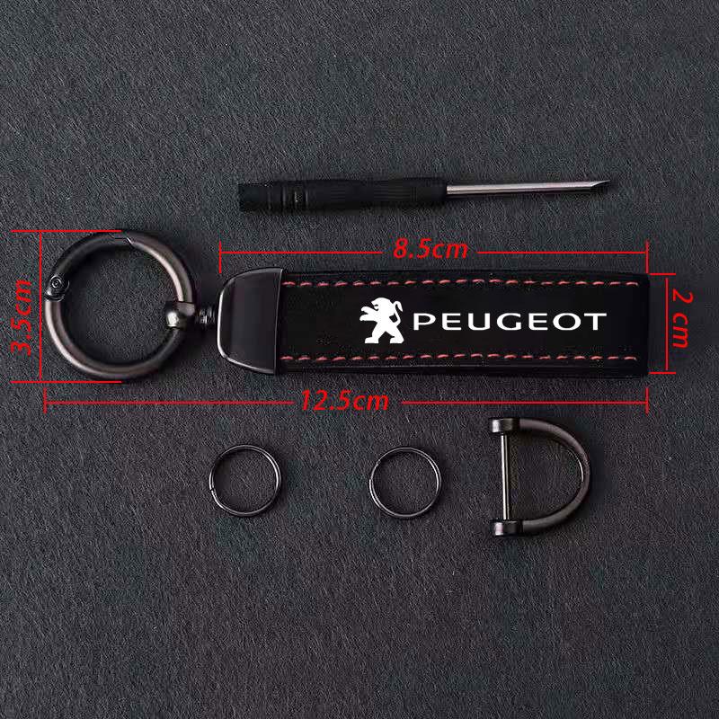 2026 Adesivo per Auto Caldo Pelle Lega Metallica Styling Auto Portachiavi Portachiavi Portachiavi per Logo Peugeot 108 406 407 408 206 207 208