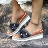 Fashion Women Slippers 2025 Summer New Fashion Elegant Cloth Shoes for Women Wedge Peep Toe Platform Slippers Ladies Zapatos De Mujer
