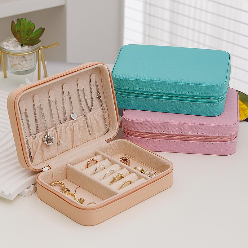 Minimalist Leather Jewelry Travel Storage Box