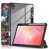 For Samsung Tab S11 Case Trifold Paint Acrylic Hard Back Smart Cover For Funda Galaxy Tab S11 11 inch Case with Pen Holder