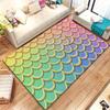 Regenbogen Meerjungfrauenschuppen Muster Kristall Samt Teppich Bunter Kinderzimmer Bodenmatte Märchen Design Spielzimmer Dekoration Weicher Teppich