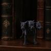 Wear-resistant Dog Figurine 3D Printed Three-Headed Figurine, 3 Heads Black Sculpture, Mythical Animal Ornament Horror for Home Office Bookshelf